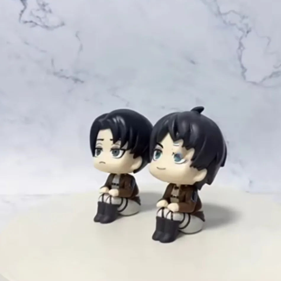 1-2pcs Attack on Titan Figure Eren Jaeger & Captain Levi PVC Figure Action Model Collectible Figure Toys Decorative Ornaments