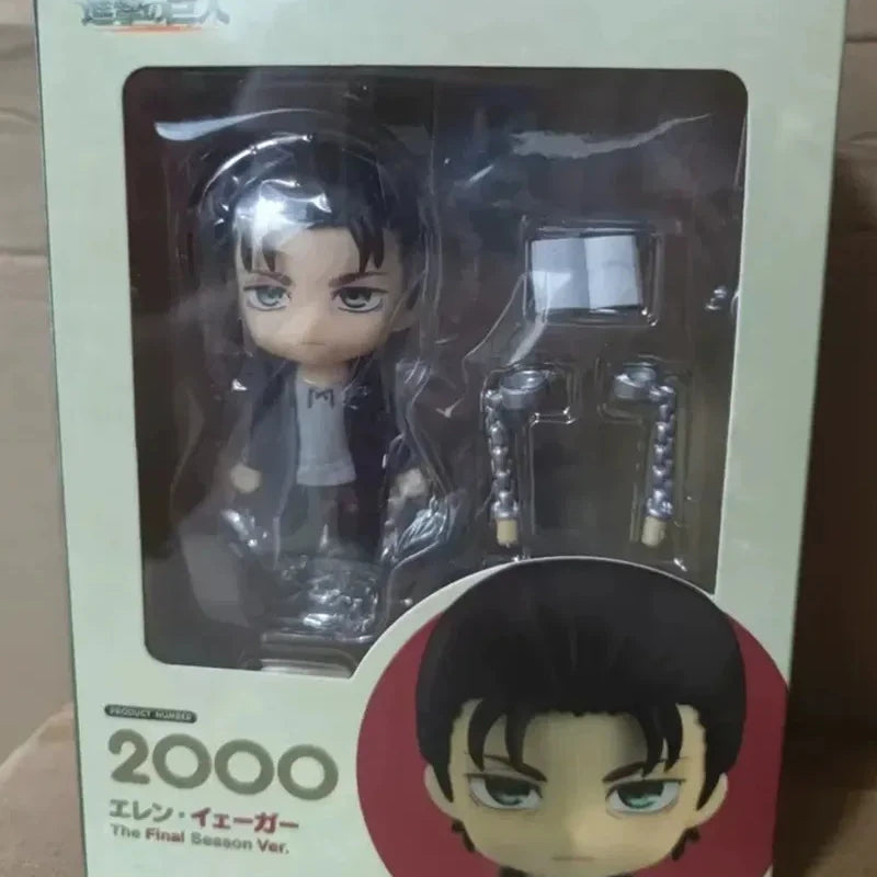 Attack On Titan Eren 2000 Nendoroid Swap Face Action Figures Cute Cartoon Doll Model Toy Figure Desktop Ornament Surprise Gifts