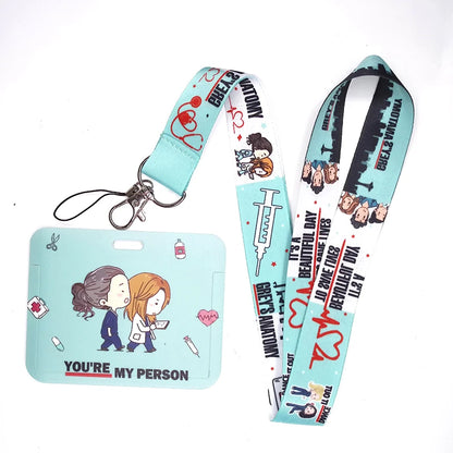 100 Styles Anatomy Credential Holder Keychains Neck Lanyard Pass Card Anime Credit Card Holder Keychain Straps Wholesale