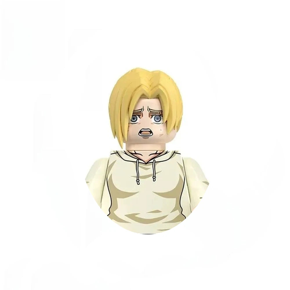 Anime Attack on Titan Building Blocks Keychain Mini Figure Keyring Collectible Toy Pendant for Bag Accessories Fans Gift