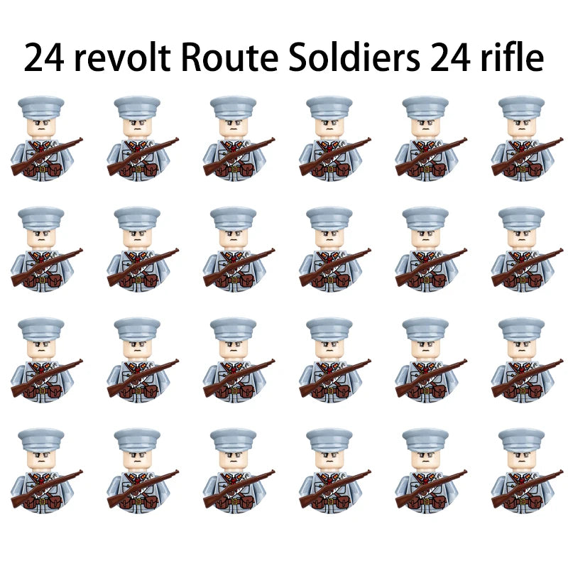 24pcs/batch WW2 Military Character WW2 Army Building Blocks Military Soldier Character Building Blocks Kids Holiday Gift Toys