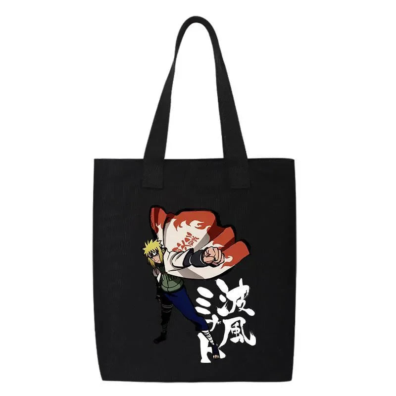 Anime Naruto Canvas Tote Bag Akatsuki Red Cloud Uchiha Itachi Casual Shoulder Handbag Portable Student School Shopping Bags Gift