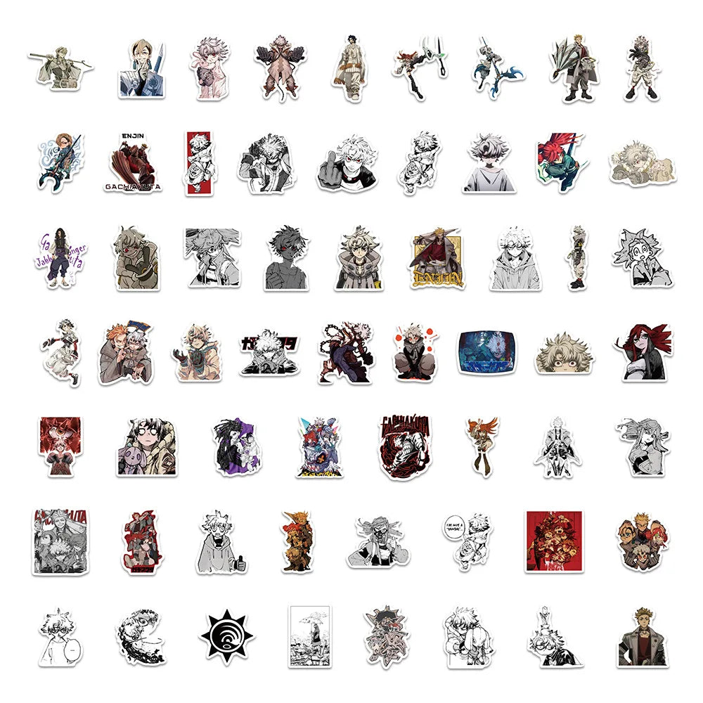 60PCS GACHIAKUTA Japanese Anime Cartoon Rudo Character Decorative Laptop Guitar Mobile Case Waterproof Stickers Children's Toys