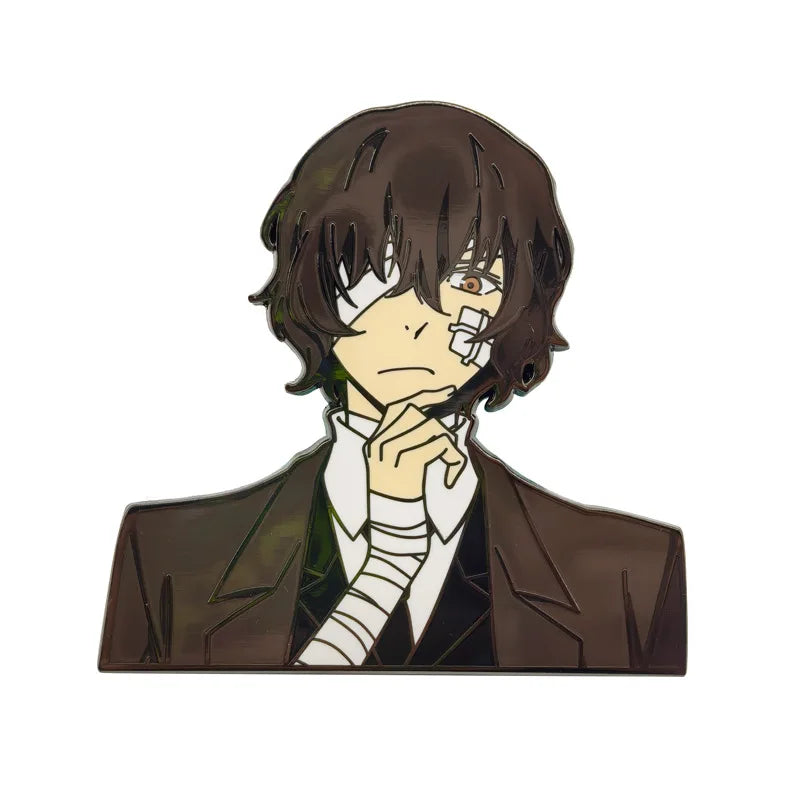 Anime Bungo Stray Dogs Pins Dazai Osamu Nakahara Chuuya Metal Badges