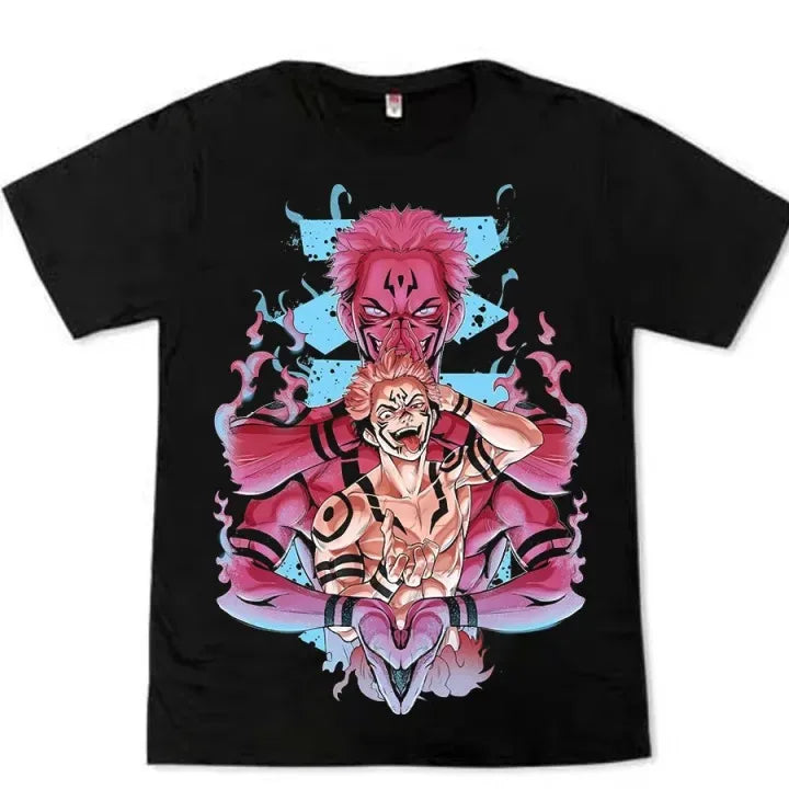 26 Summer Jujutsu Kaisen/Attack on Titan Anime Printed Loose Short-sleeved Pure Cotton Children's T-shirt Unisex Casual Loose