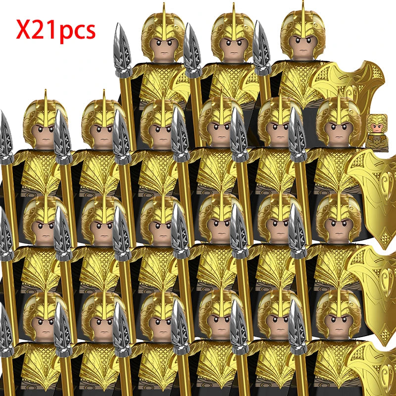 Lord Rings Elves Orcs Army Dwarf Rohan Mini Action Toy Figures Building Blocks Assembly Toys for Kids Birthday Gift