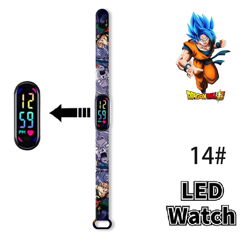 Bandai Dragon Ball Z 2 Fashion Cartoon Action Printing Anime LED Type Watches Kids Watch Birthday Gifts Toys
