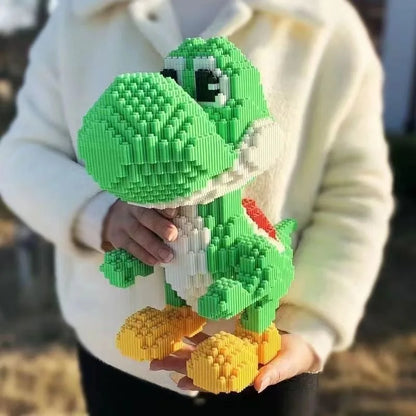 Disney Giant Green Animal Dinosaur Game Character Building Blocks Small Particle Bricks Children's Assembled Building Blocks Toy