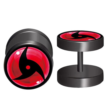 Anime Uzumaki Naruto Figures Earrings Accessories Uchiha Itachi Sharingan Cosplay Party Studs Earrings Toys for Women Girl Gift