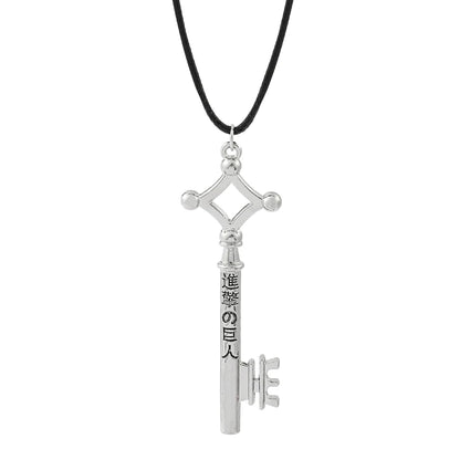 Anime Attack on Titan Necklace Vintage Punk Key Modeling Pendant Cosplay Jewelry Accessories Creative Gifts for Women Men