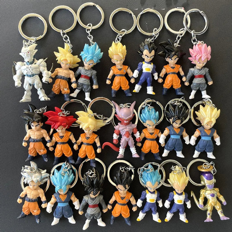 Dragon Ball Anime Character Keychain Son Wukong Beijita Toy Bag Pendant Cartoon Model Car Keychain Jewelry Gift