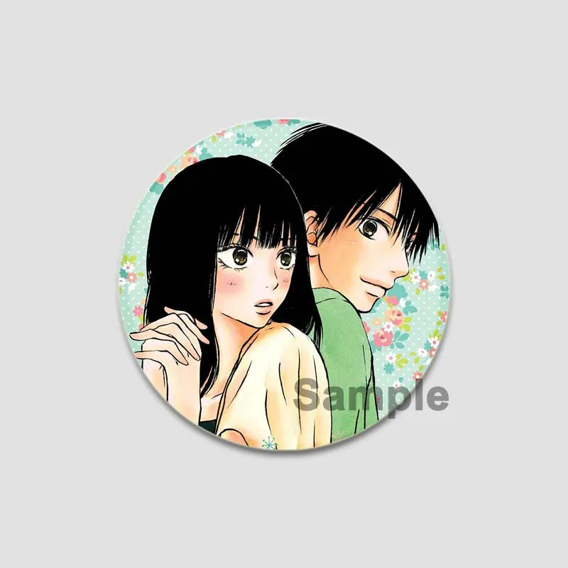 Kimi Ni Todoke Tinplate Pin Round Cartoon Snap-in Brooches