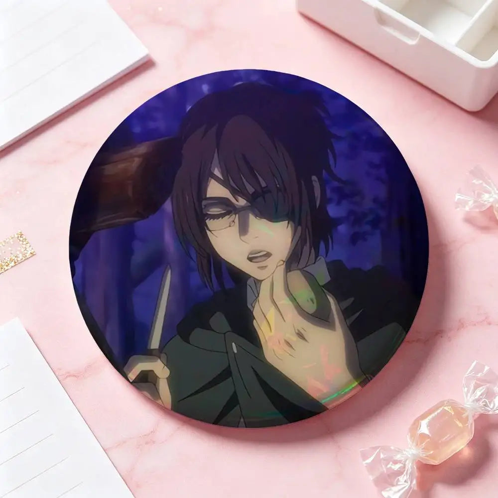 Hange Zoe Attack On Titan Anime Badges 25 32 44 58 75 Mm Round Cosplay Pin Bag Decor Fans Collect Friends Gifts Brooch Souvenir
