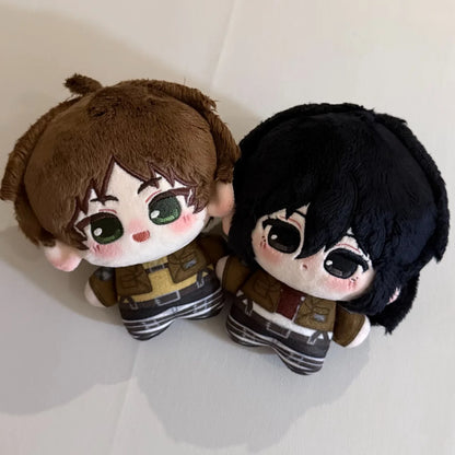 Anime Attack on Titan Fan-Made 10cm Plush Dolls & Keychains - Levi, Hange, Eren, Mikasa - Anime Stuffed Figure Pendant Gift