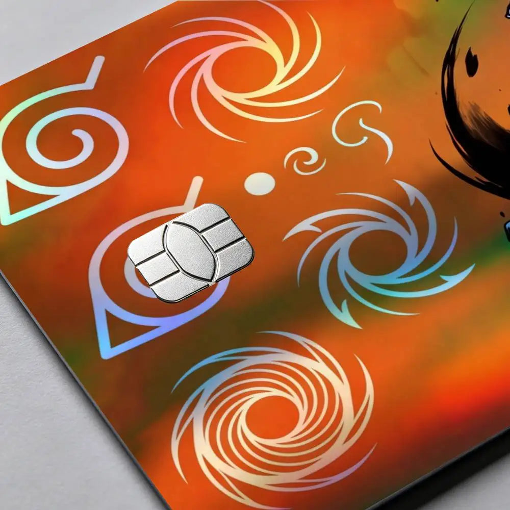 poster Uzumaki Naruto Uchiha Sasuke Sakura Kakashi itachi Laser Reflective Card Skin Sticker For Debit Credit Card