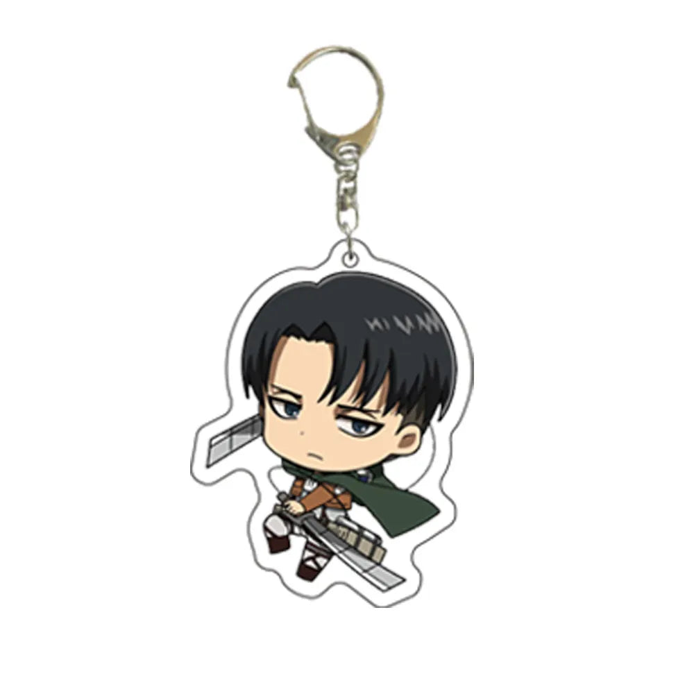 55MM Anime Attack on Titan Figure Eren Jaeger Mikasa Ackerman Armin Arlert Erwin Smith Levi Ackerman Acrylic Keychain Cute Gifts