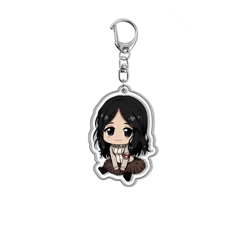 Attack on Titan Keychain Eren Yeager Mikasa Ackerman Acrylic Double Sided Keychain Anime Merchandise Gift for Fans Collectible