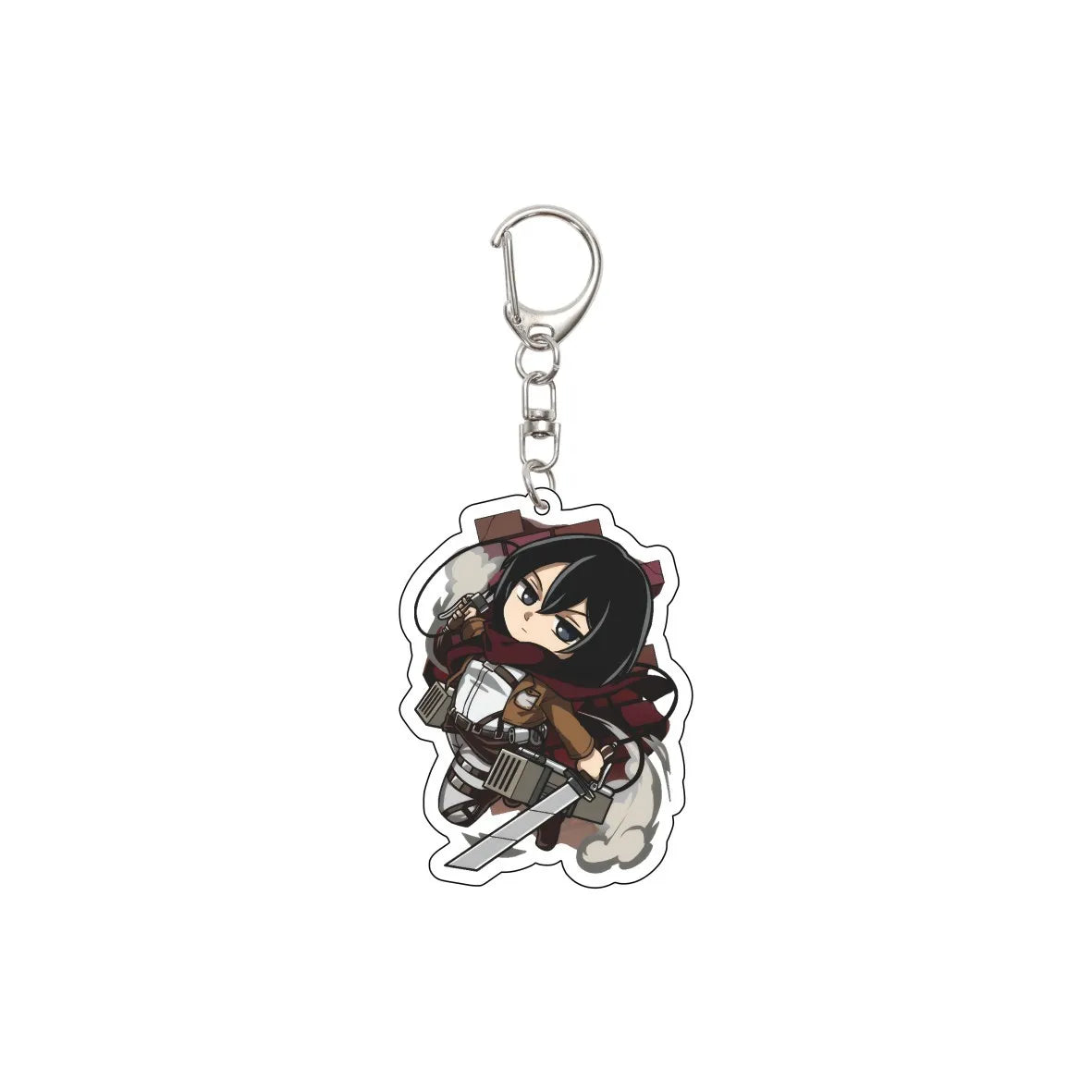 55MM Keychain Anime Attack on Titan Eren Jaeger Mikasa Ackerman Levi Ackerman Hanji Zoe Erwin Smith Acrylic Key Chain Cute Gifts