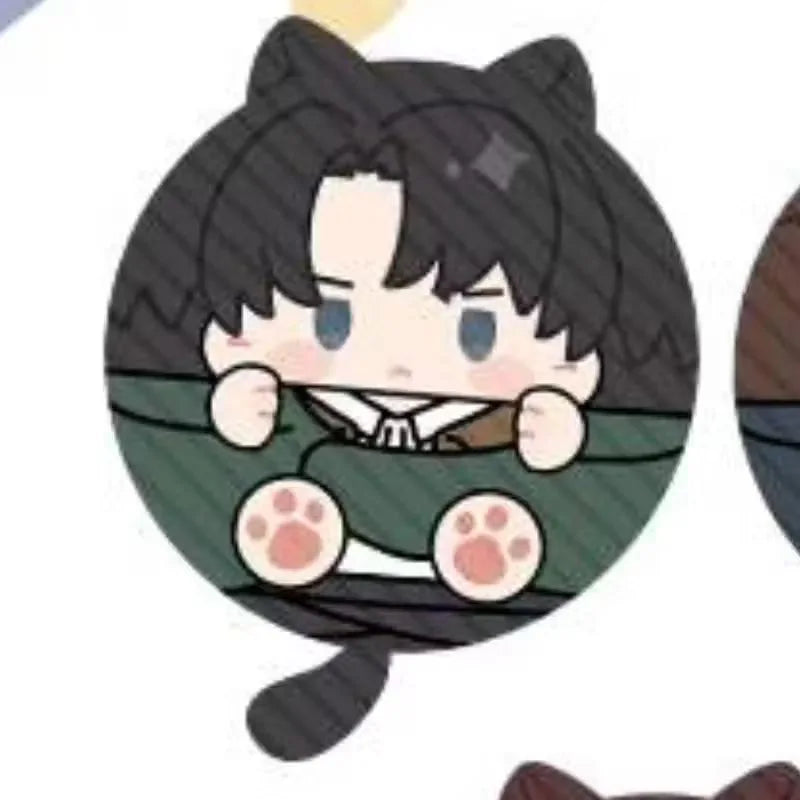 Attack On Titan Cat Ear Plush Pendant Eren Mikasa Armin Levi Anime Keychain Bag Charm Collectible Decor Surprise Gift