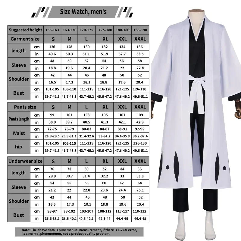 Anime Aizen Sousuke Cosplay Costume Bleach Cosplay Kuchiki Byakuya Captain Hitsugaya Toushir Captain Robe Kimono Outfit for Men