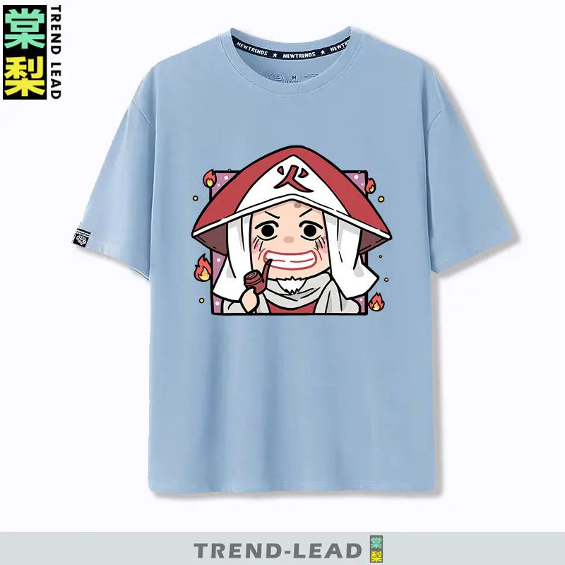 Naruto Q-version Uzumaki Naruto Obito Uchiha Sasuke Cartoon Character Children's Short Sleeved Loose Trendy Parent-child T-shirt