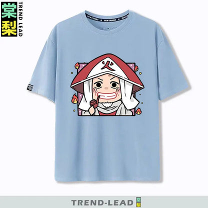 Naruto Q-version Uzumaki Naruto Obito Uchiha Sasuke Cartoon Character Children's Short Sleeved Loose Trendy Parent-child T-shirt