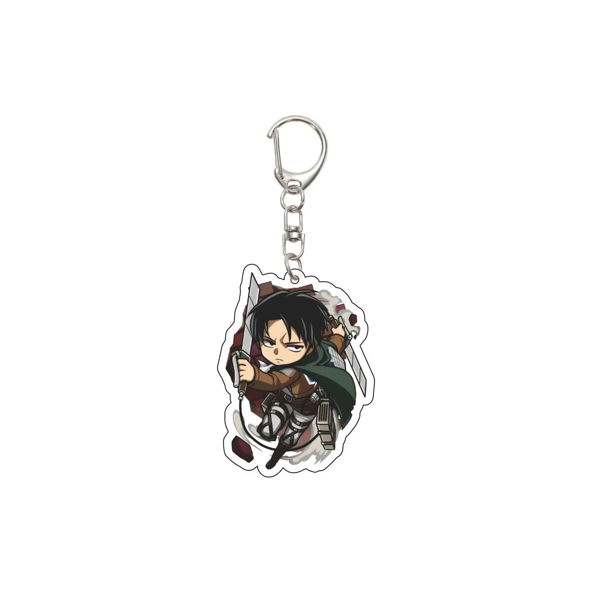 55MM Keychain Anime Attack on Titan Eren Jaeger Mikasa Ackerman Levi Ackerman Hanji Zoe Erwin Smith Acrylic Key Chain Cute Gifts