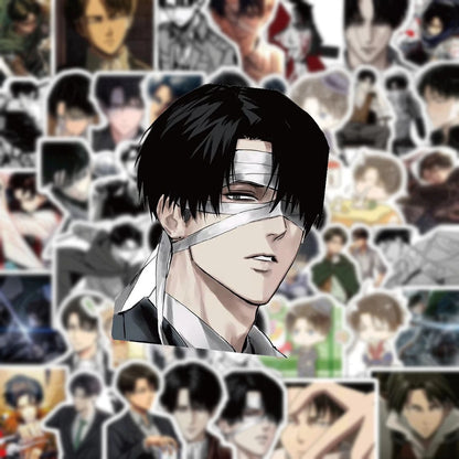 10/30/63pcs Cool Levi Anime Stickers Attack on Titan Cartoon Sticker Aesthetics Scrapbooking Laptop Luggage Characters Decals