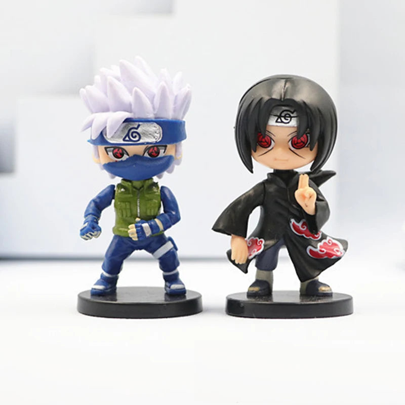 12pcs One Anime Naruto Figure Shippuden Hinata Sasuke Itachi Kakashi Gaara Anime Q Version PVC Figures Toys Dolls Kid Gift