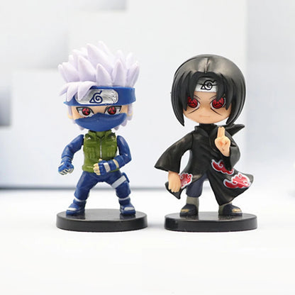 12pcs One Anime Naruto Figure Shippuden Hinata Sasuke Itachi Kakashi Gaara Anime Q Version PVC Figures Toys Dolls Kid Gift