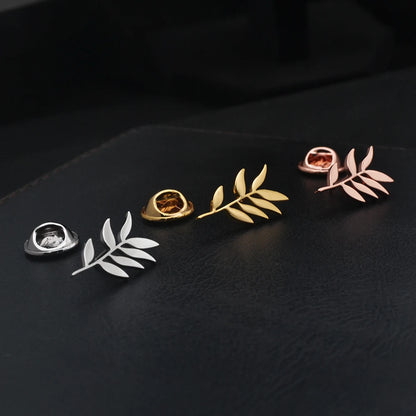 Wholesale Men's Lapel Brooches, Fashionable Olive Branch Accessory Pins, Stainless Steel Fashion Accessories, Gift Jewelry