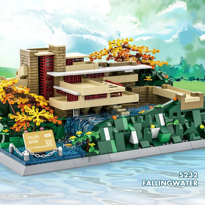 MOC World Famous Architecture Edifice Opera House Building Blocks Villa Savoye Bridge Tower Toy Children Birthday Christmas Gift