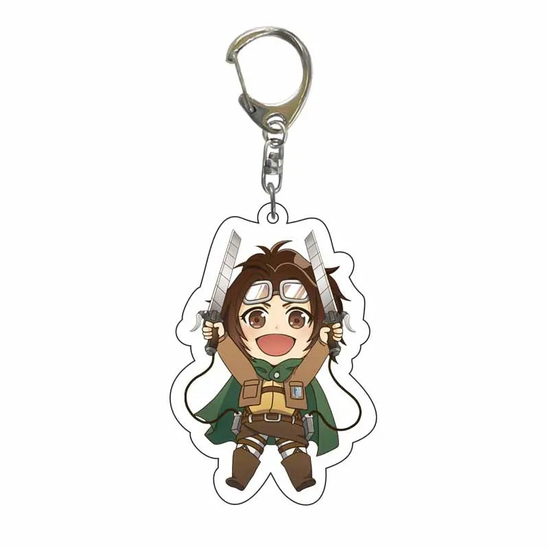 Attack On Titan Anime Peripheral Acrylic Figure Display Keychain Pendant Eren Mikasa Levi Creative Decorative Gift Accessories