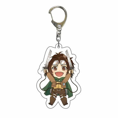 Attack On Titan Anime Peripheral Acrylic Figure Display Keychain Pendant Eren Mikasa Levi Creative Decorative Gift Accessories