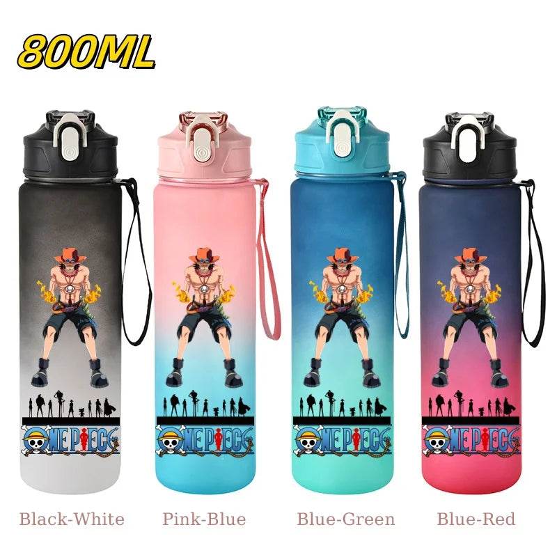 800ML ONE PIECE Monkey D. Luffy Nico Robin Anime Straw Sport Water Bottle for Easy Carry Ideal for Fitness Sports Outdoor
