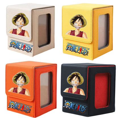 ONE PIECE Luffy Zoro Trading Card Deck Box with Window Cartoon Magnetic Closure Game Card Deck Holder Jewelry Organiser Case