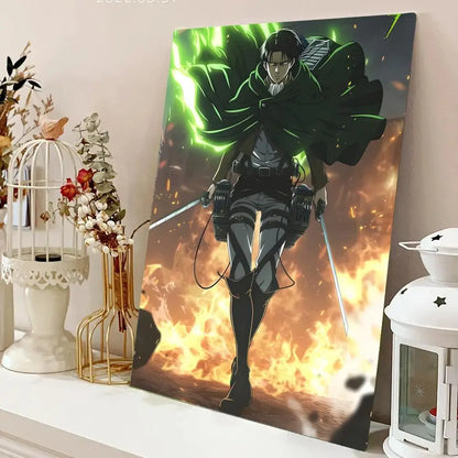 AZNM Attack on Titan Anime Canvas Wall Art, Levi Ackerman Print, Shingeki no Kyojin Home Decor Poster