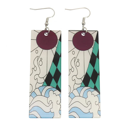Demon Slayer Tanjiro Hanafuda Earrings