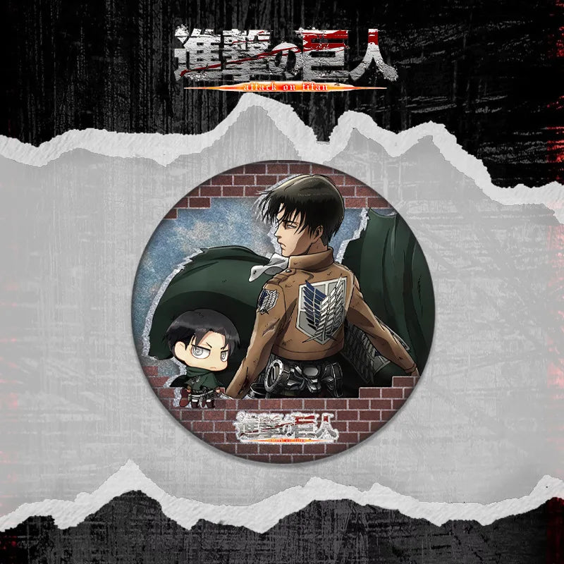 Attack on Titan 58 Badge Plain Glossy Film 58 Pin Anime Eren Yeager Ackerman Merchandise Souvenirs Collectibles Action Figures