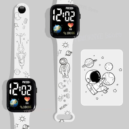 Bandai Dragon Ball Z 2 Fashion Cartoon Action Printing Anime LED Type Watches Kids Watch Birthday Gifts Toys