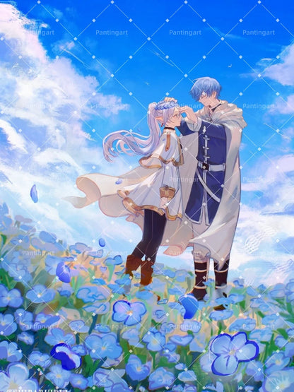 Magic Fantasy F-Frieren Beyond Journeys End Anime Canvas Painting Classic Elf Magic Girl Manga Art Poster Teens' Room Home Decor