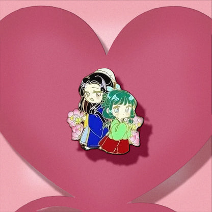 Anime couple  enamel pin