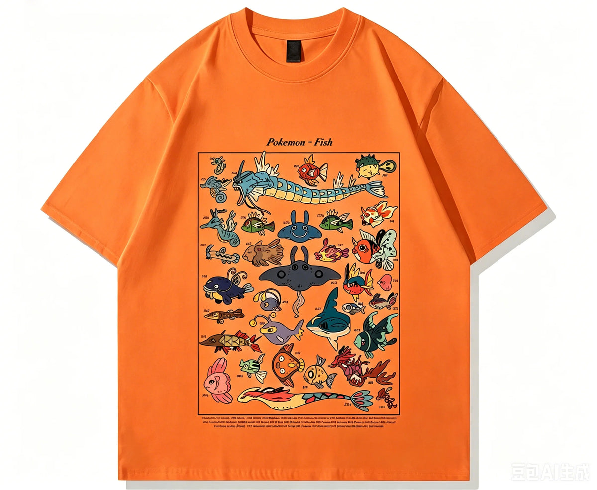 Pokemon Fish Guide Retro T-Shirt