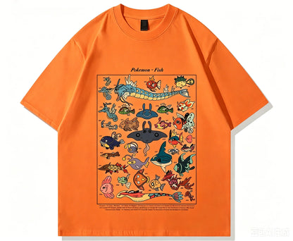 Pokemon Fish Guide Retro T-Shirt