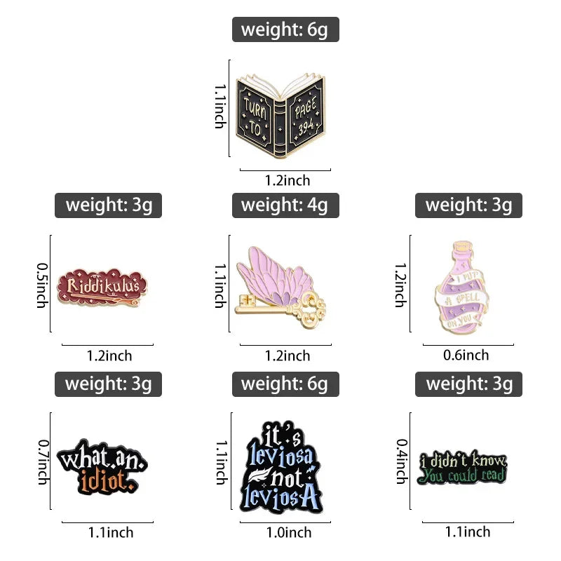 My Broom is in The Shop Brooch Enamel Pins Funny Text Magic Bottle Brooches Lapel Badges Backpack Jewelry Fan Gift Wholesale