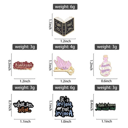 My Broom is in The Shop Brooch Enamel Pins Funny Text Magic Bottle Brooches Lapel Badges Backpack Jewelry Fan Gift Wholesale