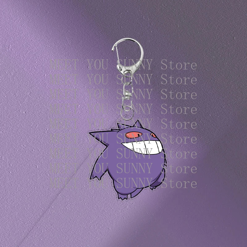 Anime Gengar Acrylic Keychain Pocket Monster Cartoon Kawaii Figure Creative Backpack Charm Pendant Toy Students Accessories Gift