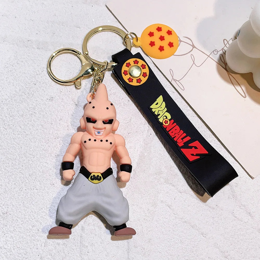 Anime Dragon Ball Keychain Fashion Jewelry Son Goku Vegeta Piccolo Action Figures 8CM PVC Key Ring for Men Women Bag Pendant
