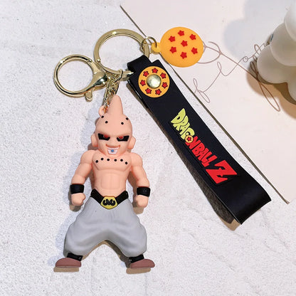 Anime Dragon Ball Keychain Fashion Jewelry Son Goku Vegeta Piccolo Action Figures 8CM PVC Key Ring for Men Women Bag Pendant