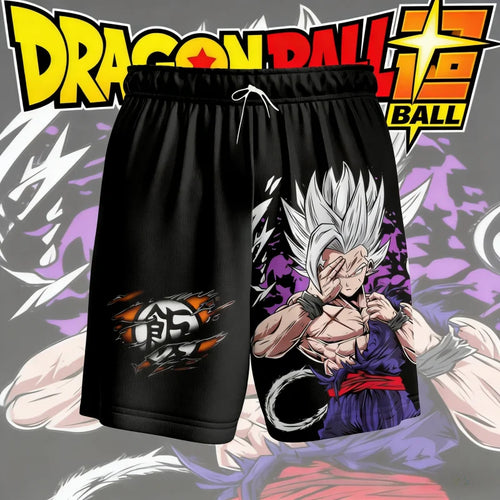 Dragon Ball Gohan Beast Kanji Logo Print Quick Dry Shorts